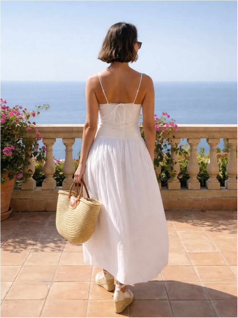 Free People Starheart Crochet Inset Waist Bubble Hem Midi Dress White Size XL - Picture 2 of 14